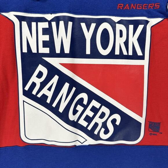 New York Rangers Fanatics Medium NHL Hockey Hooded Long Sleeve Shirt Men’s M - Picture 4 of 9